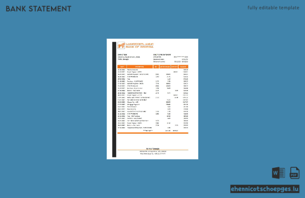 Beispiel-Excel-Beispiel für einen Kontoauszug der Bank of Georgia (Vorschau)